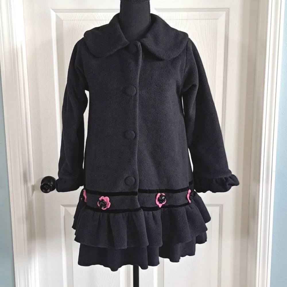 Corky & Company Fun and Functional Outter Girly Fleece A-Line Ruffles Coat